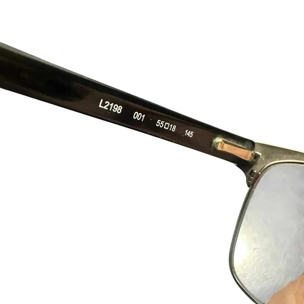 Lacoste L2198 Eyeglasses Black Semi Rim Rectangular 55-18-145 unisex